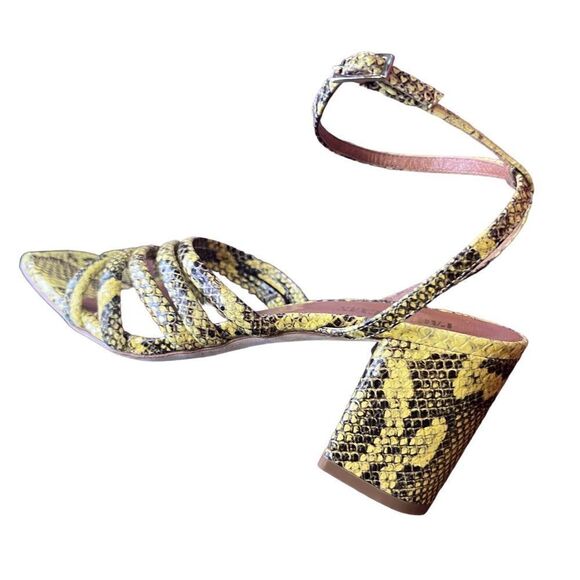 Paris Texas Yellow Snakeskin Made in Italy Sandal NWOB Size 37 - Picture 1 of 6